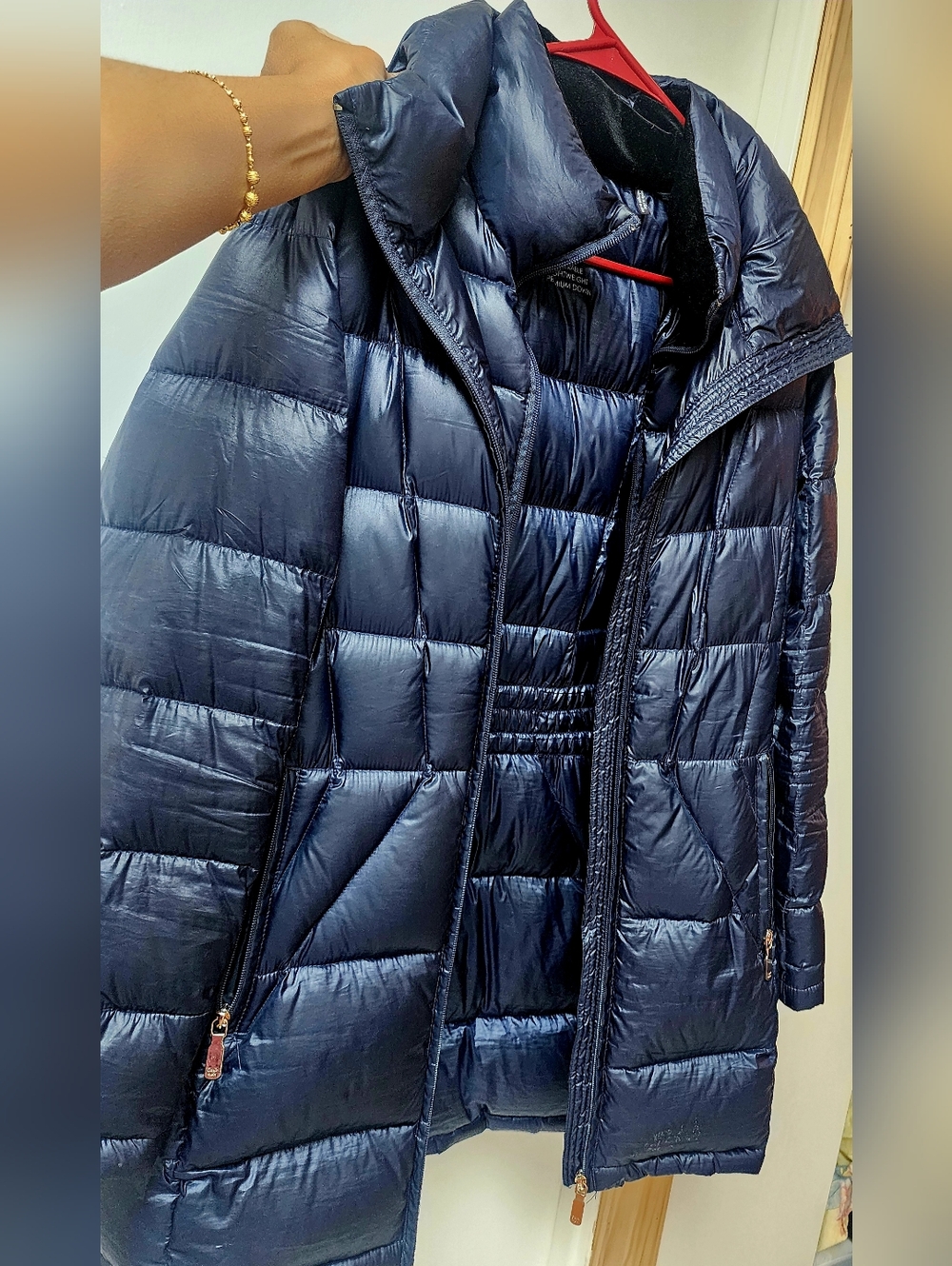 Calvin Klein Navy Quilted Puffer Coat